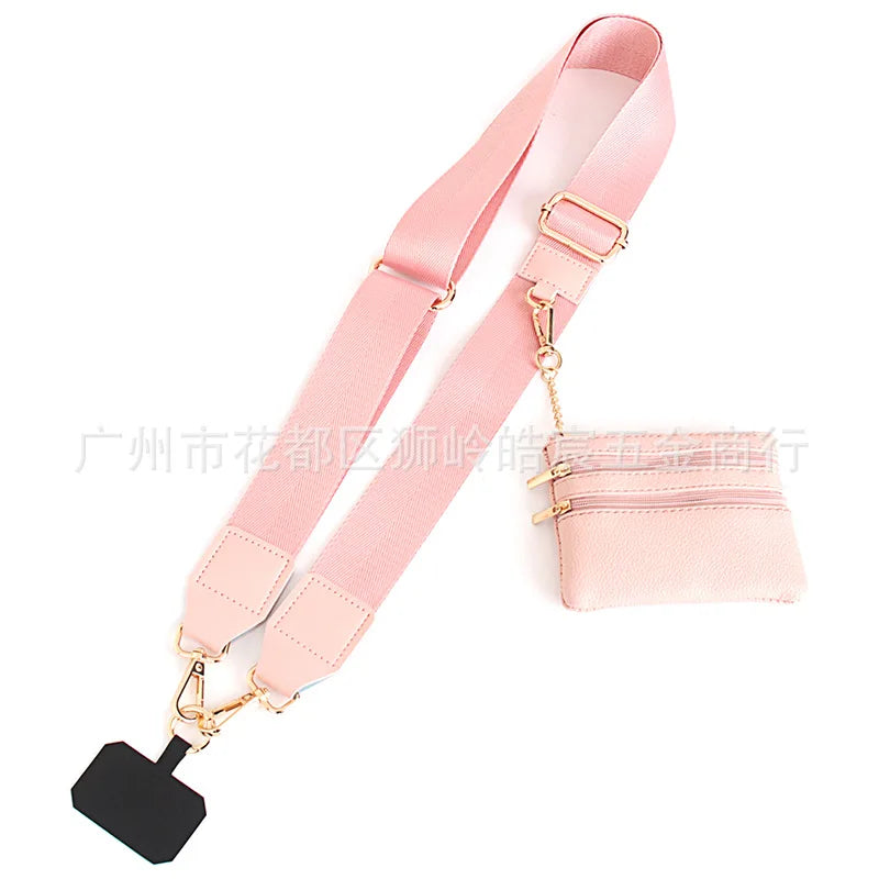 Wide Crossbody Phone Strap with Detachable Wrist Strap, Black - image 3