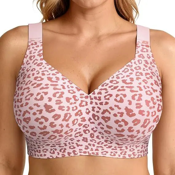 Wire-Free Push-Up Jelly Bra with Full Cups and 4-Hook Back, S–5XL