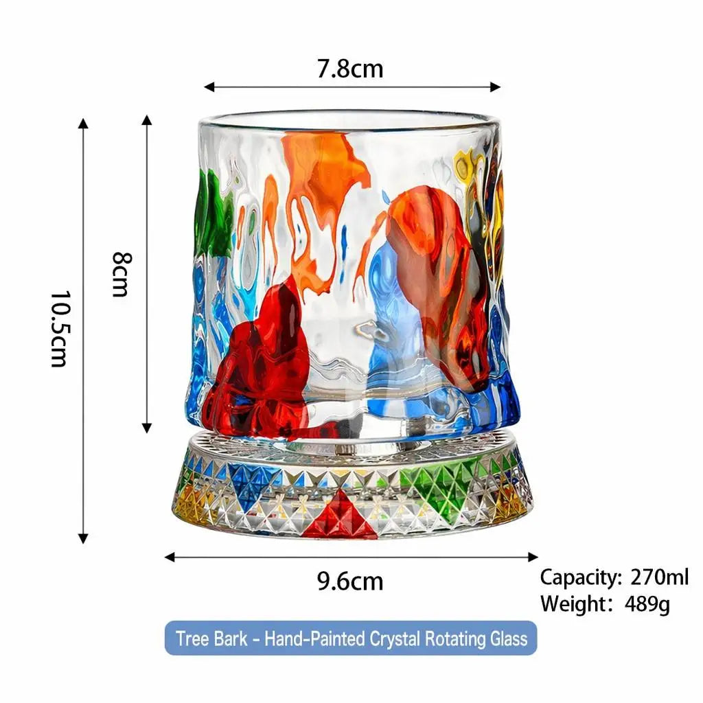 All-Over Hand-Painted Spinning Crystal Tumbler for Home Bar - image 9