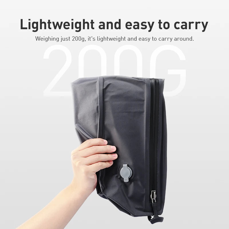 Large Vacuum Compression Travel Backpack, Black Nylon and TPU - image 3