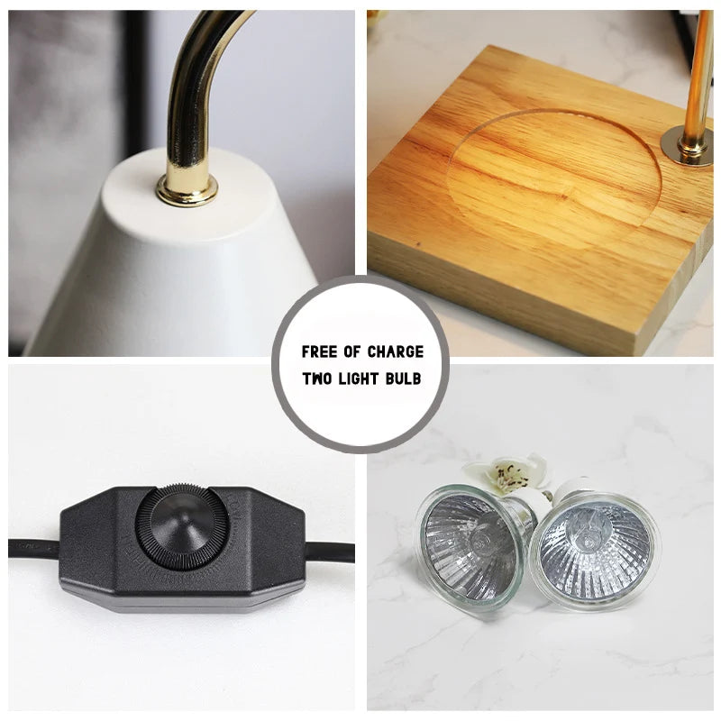 Modern Luxury Wooden Wax Melting Lamp Minimalism Bedroom Living Room Restaurant