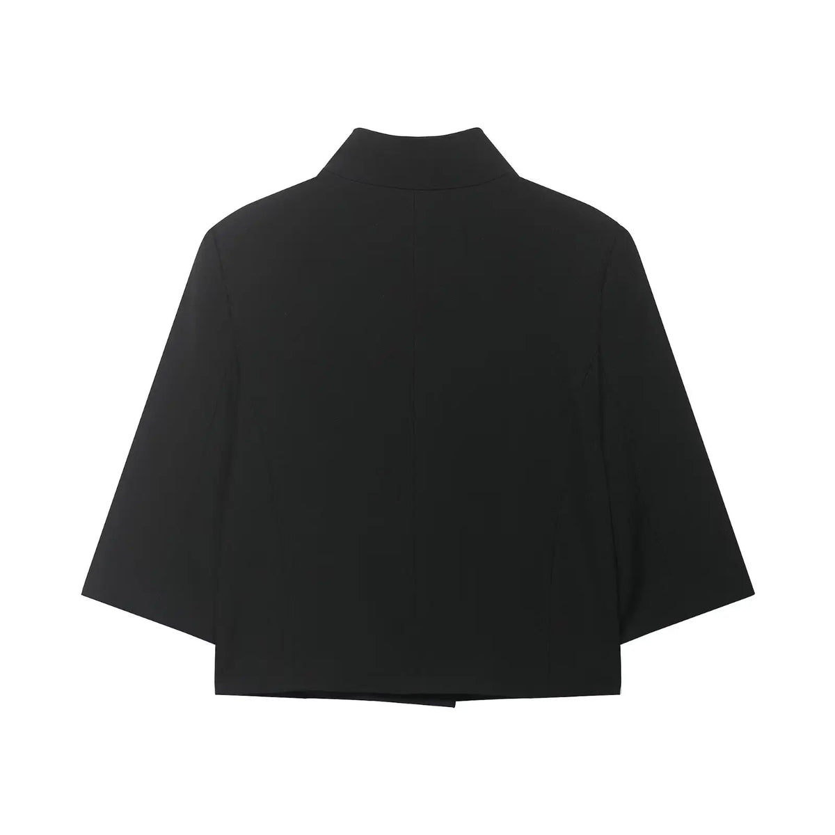 Women's Spring New Simple Casual Versatile Black Short-Sleeved Cropped Blazer 2432570