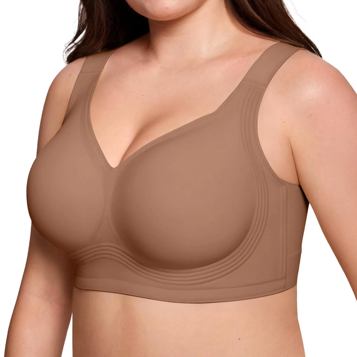 Deep V Seamless Jelly Bra, Wire-Free with Removable Pads, S–5XL - image 2