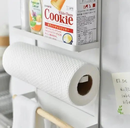 Foldable 2-Tier Magnetic Spice Rack with Paper Towel Holder, Iron - image 4