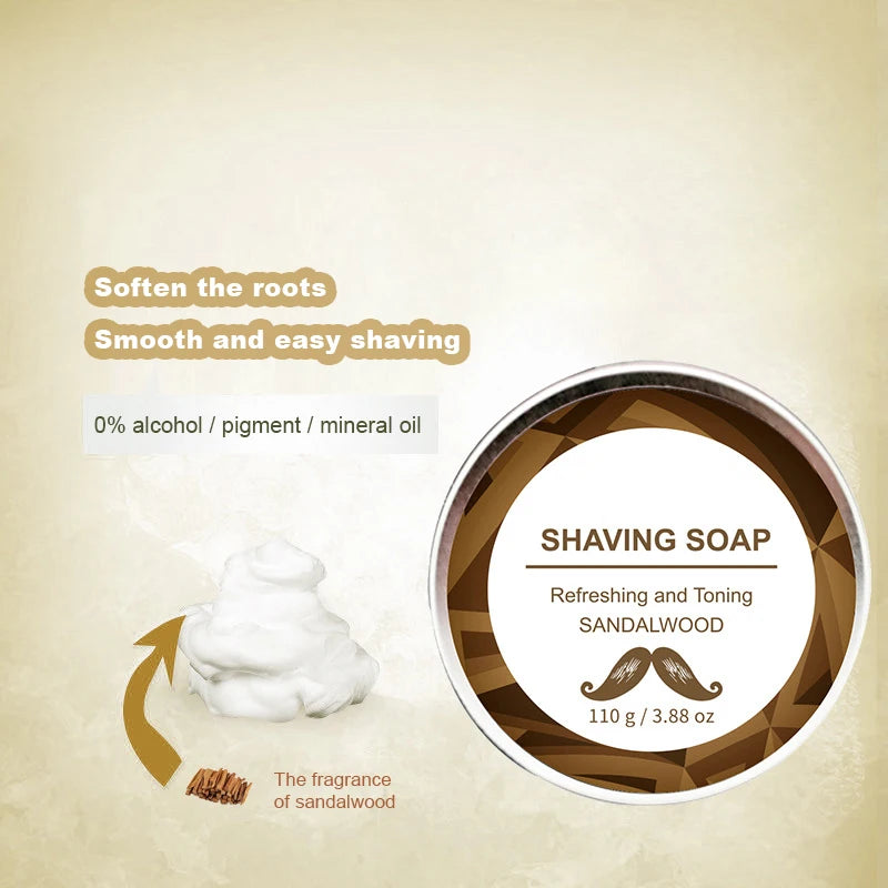 Shaving Soap Sandalwood Best Luxury Shaving Cream Tallow Dense Lather with Fantastic