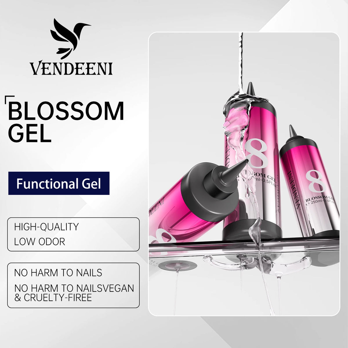 Vendeeni Clear Blooming Gel Polish 500ML TPO Hema Free Blooming Gel Nail Polish Nail