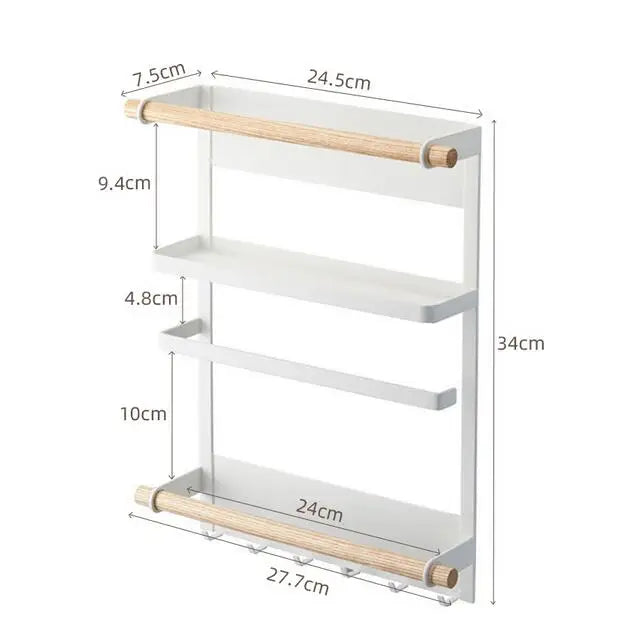Foldable 2-Tier Magnetic Spice Rack with Paper Towel Holder, Iron - image 7