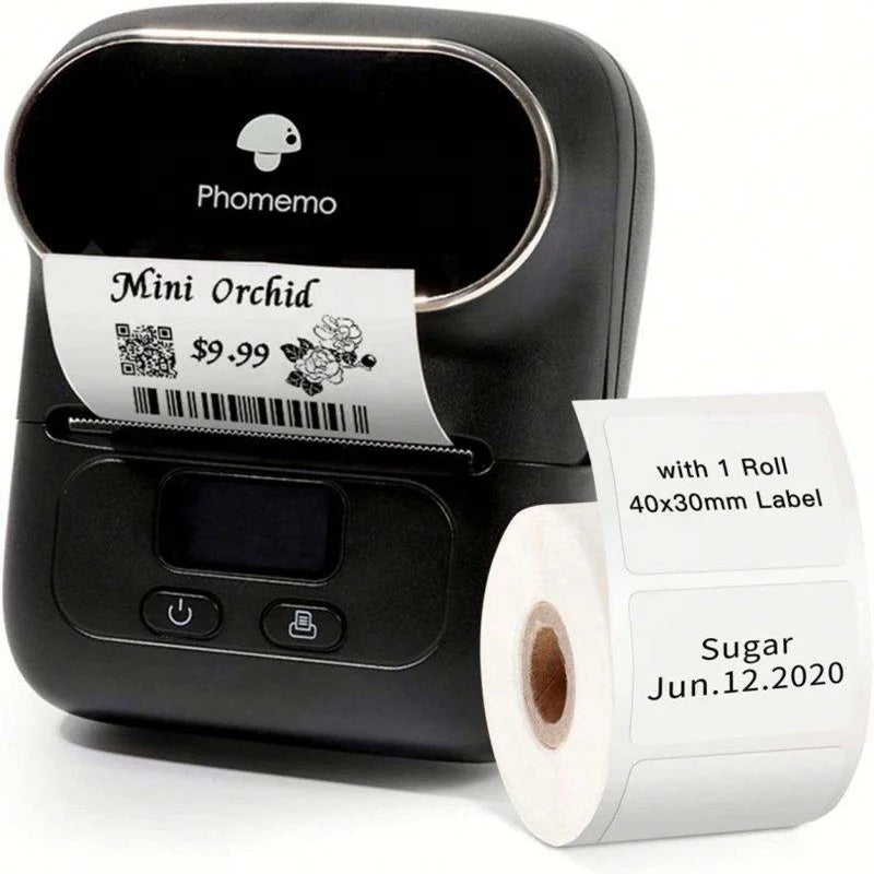 Phomemo M110 Mini Portable Thermal Printer Barcode Label Maker Printer for Small Business