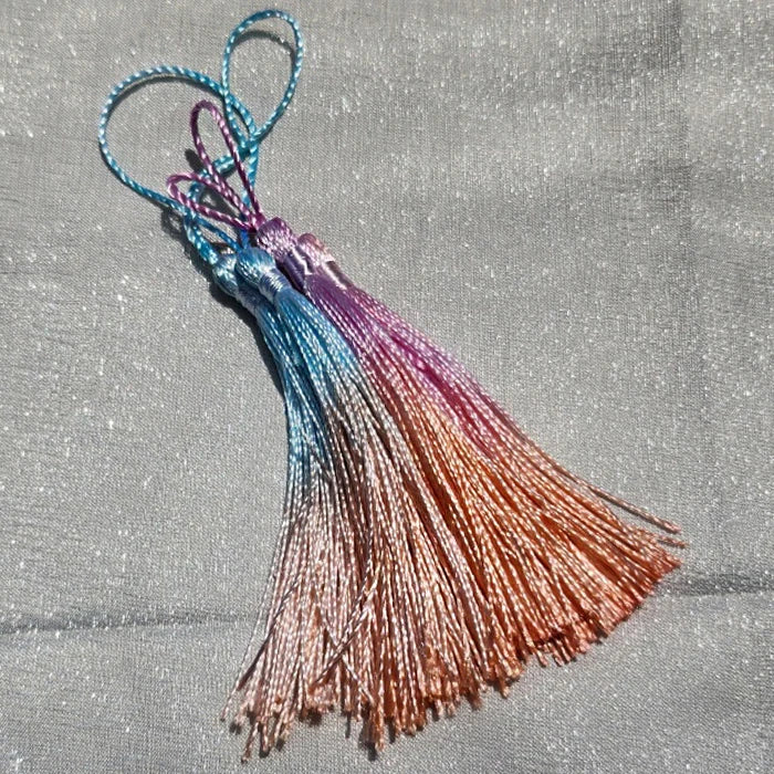 Classic Rainbow Gradient Polyester Tassel Norigae Charm Set for Party Decoration Bag