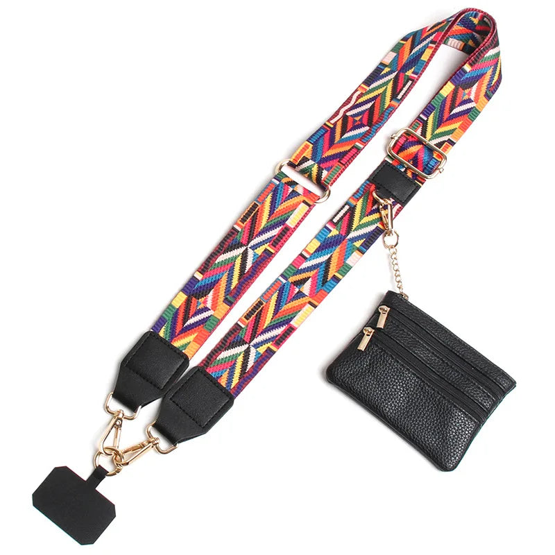 Phone Crossbody Strap Coin Purse Hand Detachable Phone Pad Wide Shoulder Strap Lanyard