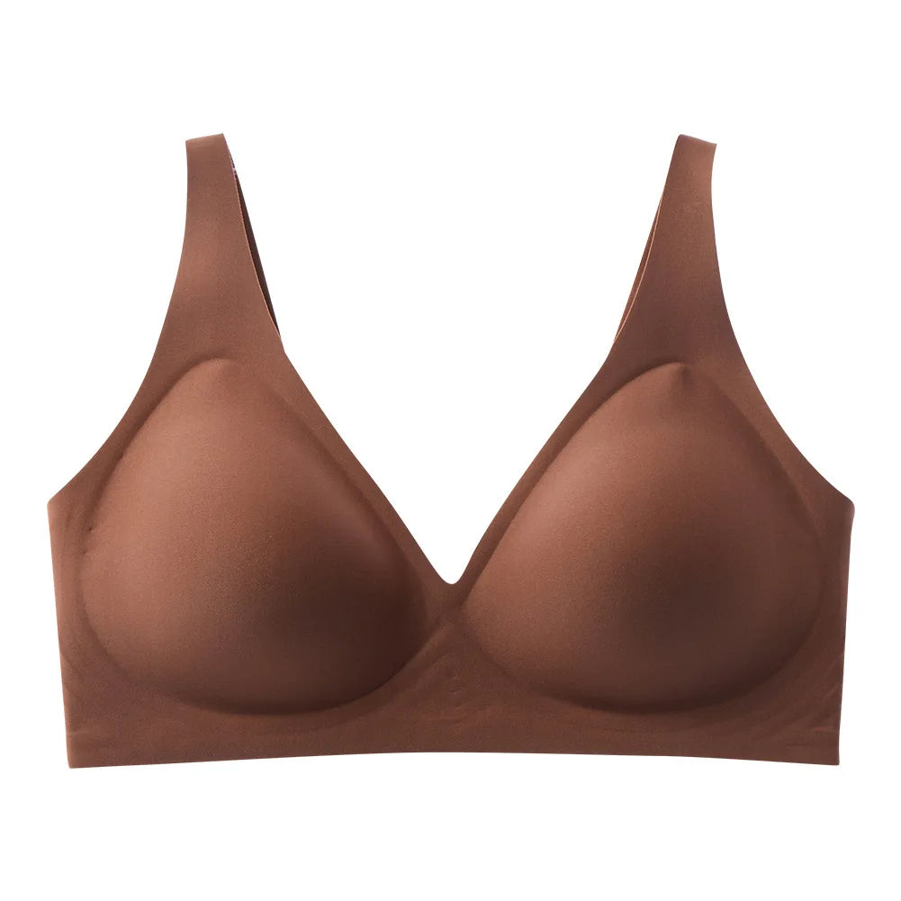 Deep V Wireless Jelly Bra with Side Gathering for Full Busts, S–3XL - image 5