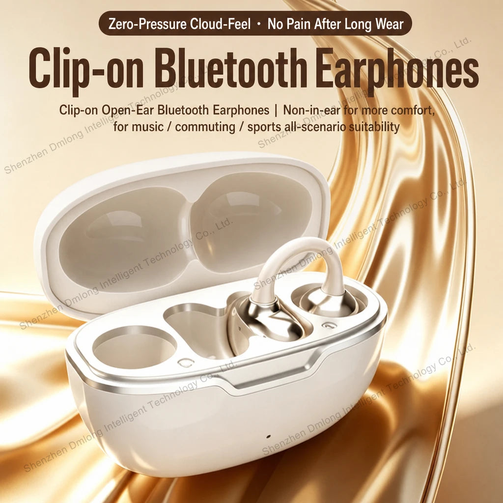 J190 Open-Ear Headphones TWS Ear Clip Earbuds Hifi Sound True Wireless Clip-On Earphones