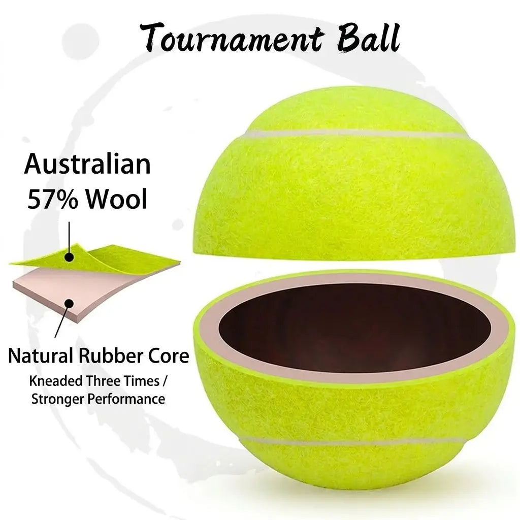 Green 57% Wool Padel Balls, 65 mm, 135-145 cm Bounce, 3-Pack - image 2