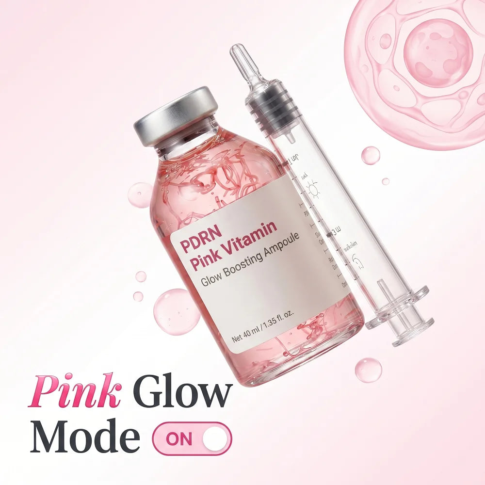 Skin Repairing Moisturizing Face Serum Glow Boosting PDRN Serum Brightening Pink Vitamin