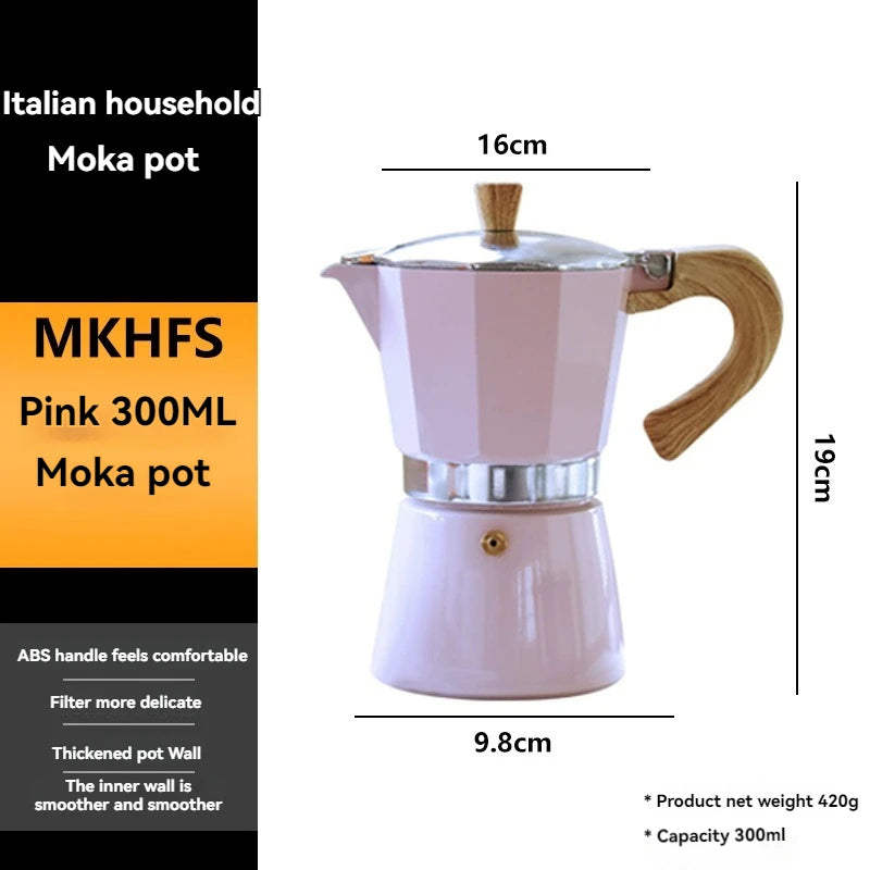 Lightweight 300 ml Aluminum Alloy Moka Pot for Home and Office - image 2