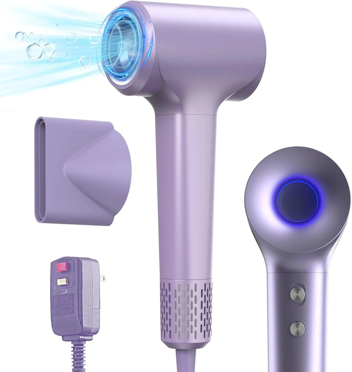 Quiet 1500W Ionic Hair Dryer with Brushless Motor, 57 dB, US Plug