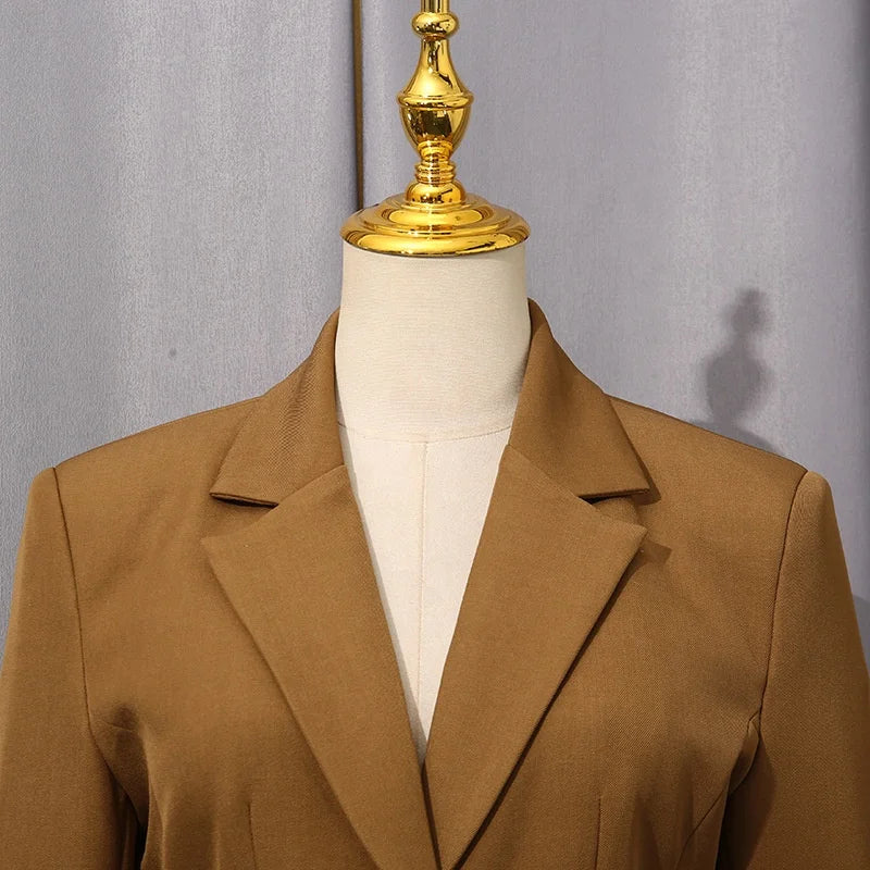 Fashion New Niche Design Casual Elegant Irregular Buttons Cropped Jackets Blazer Formal
