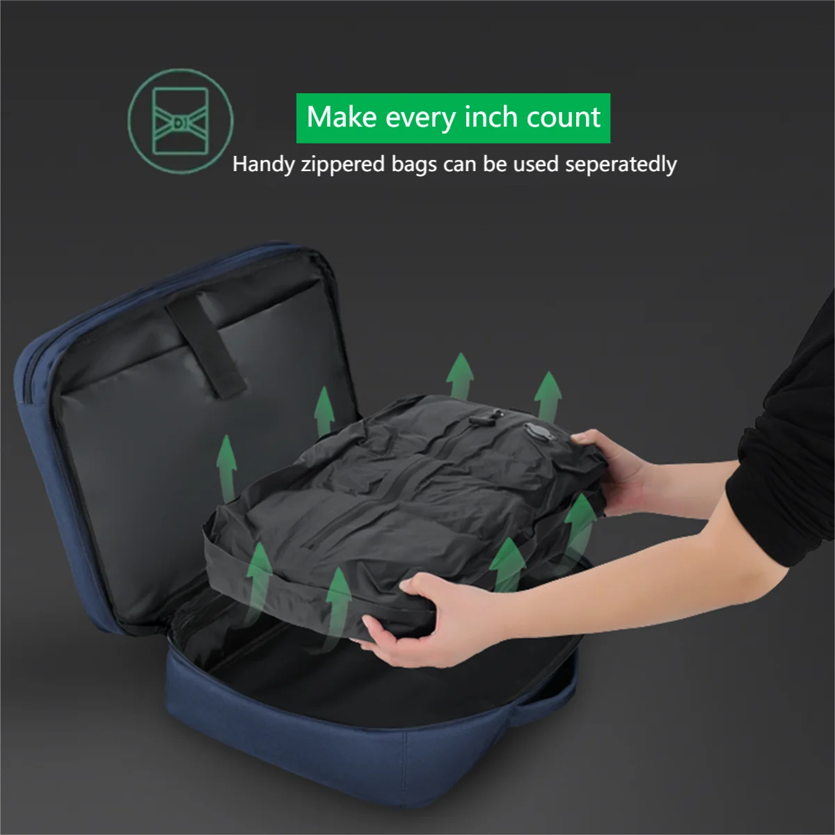 Airtight Nylon Compression Bag for 20-Inch Luggage, Gray - image 4