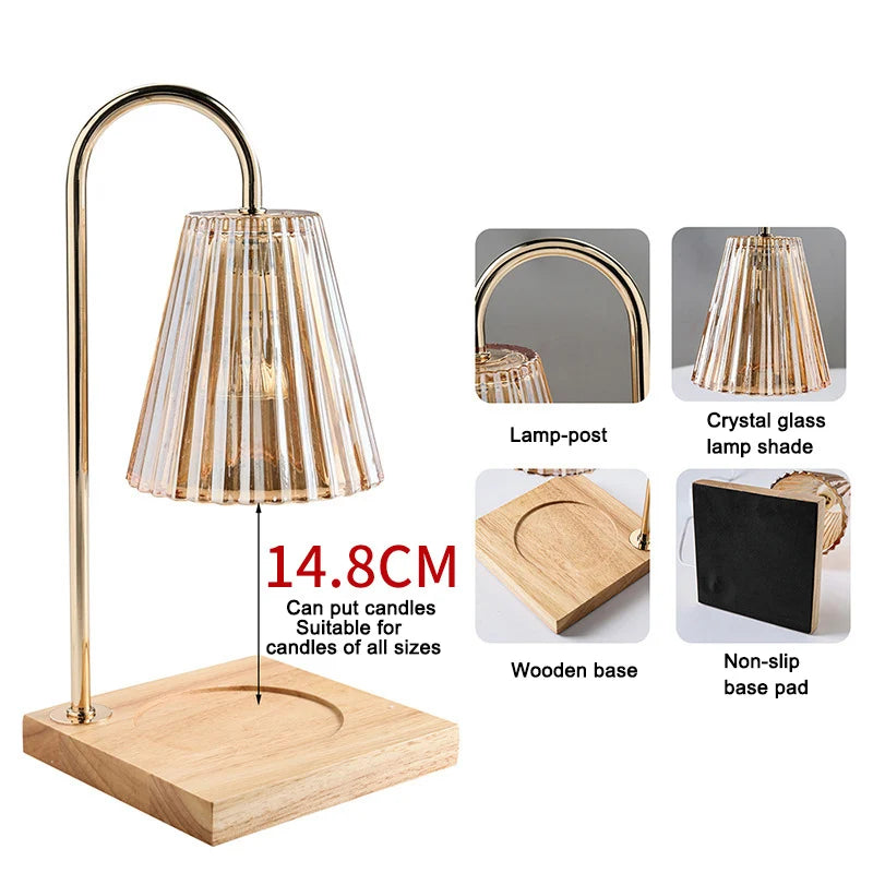 Modern Luxury Wooden Wax Melting Lamp Minimalism Bedroom Living Room Restaurant