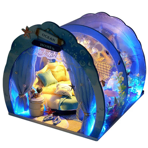 Gift DIY Hut Handmade Assembly Hut Cute Luxury Wood House Model Toy Creative Chinese