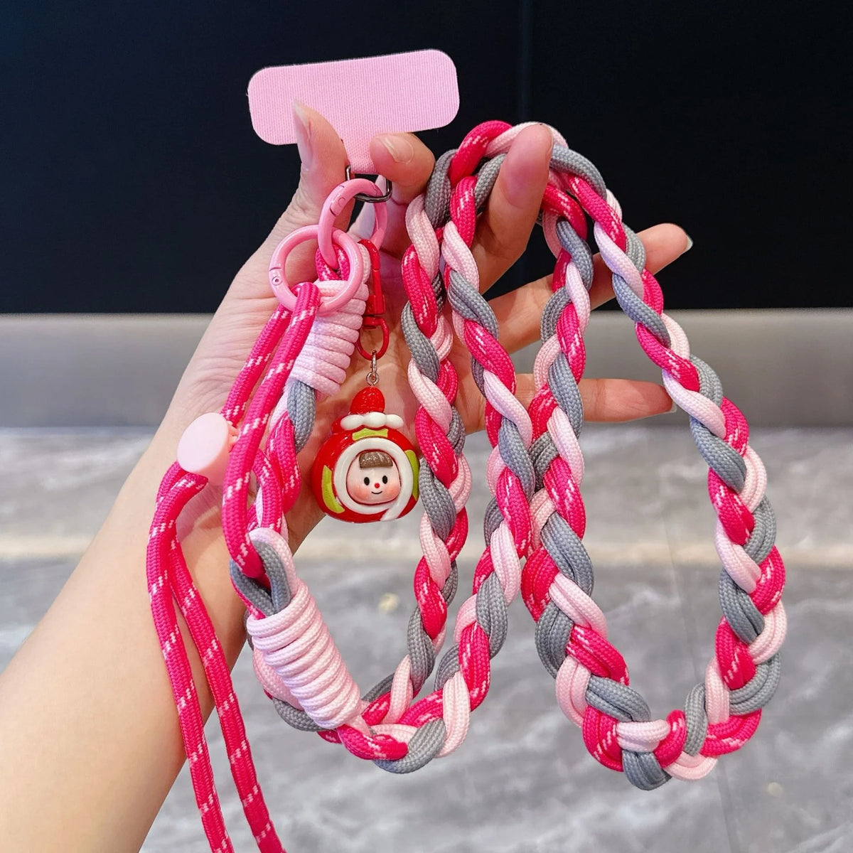 Two-Tone Woven Crossbody Phone Lanyard for Outdoor Trips