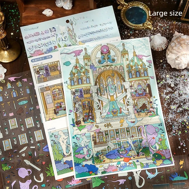 4 Sheets Per Pack of Decorative Stickers Fairy-tale Themed Designs Fun DIY Stress-relief
