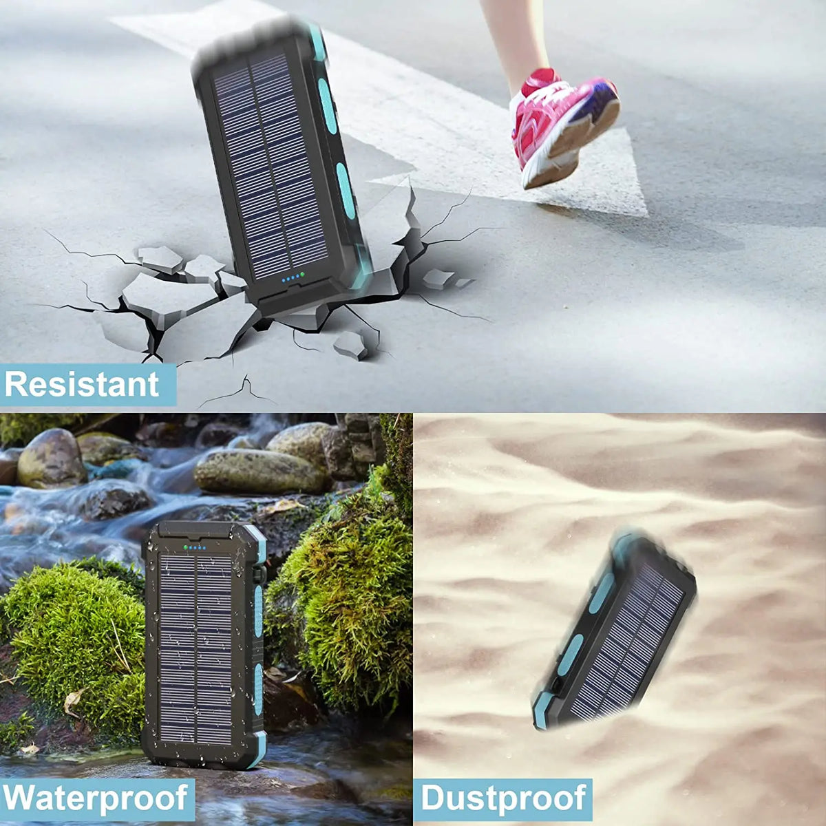 Solar Power Bank with Wireless Charging, Dual USB and LED Lamp - image 4