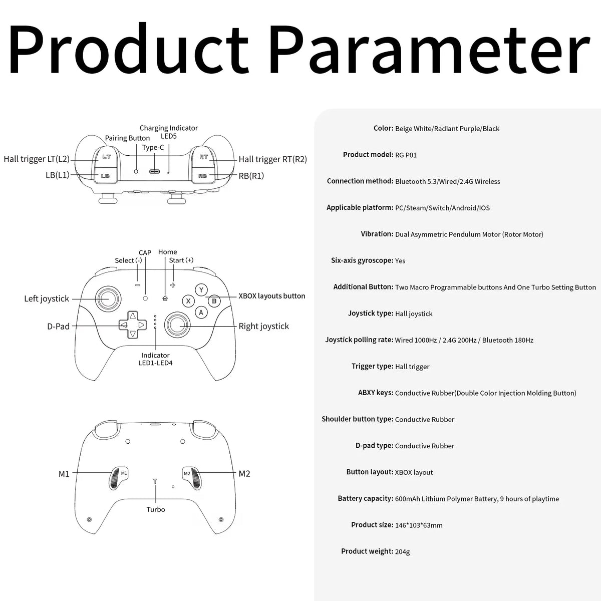 RGB Light Ring Hall Effect Controller for Switch, PC and Phones - image 5