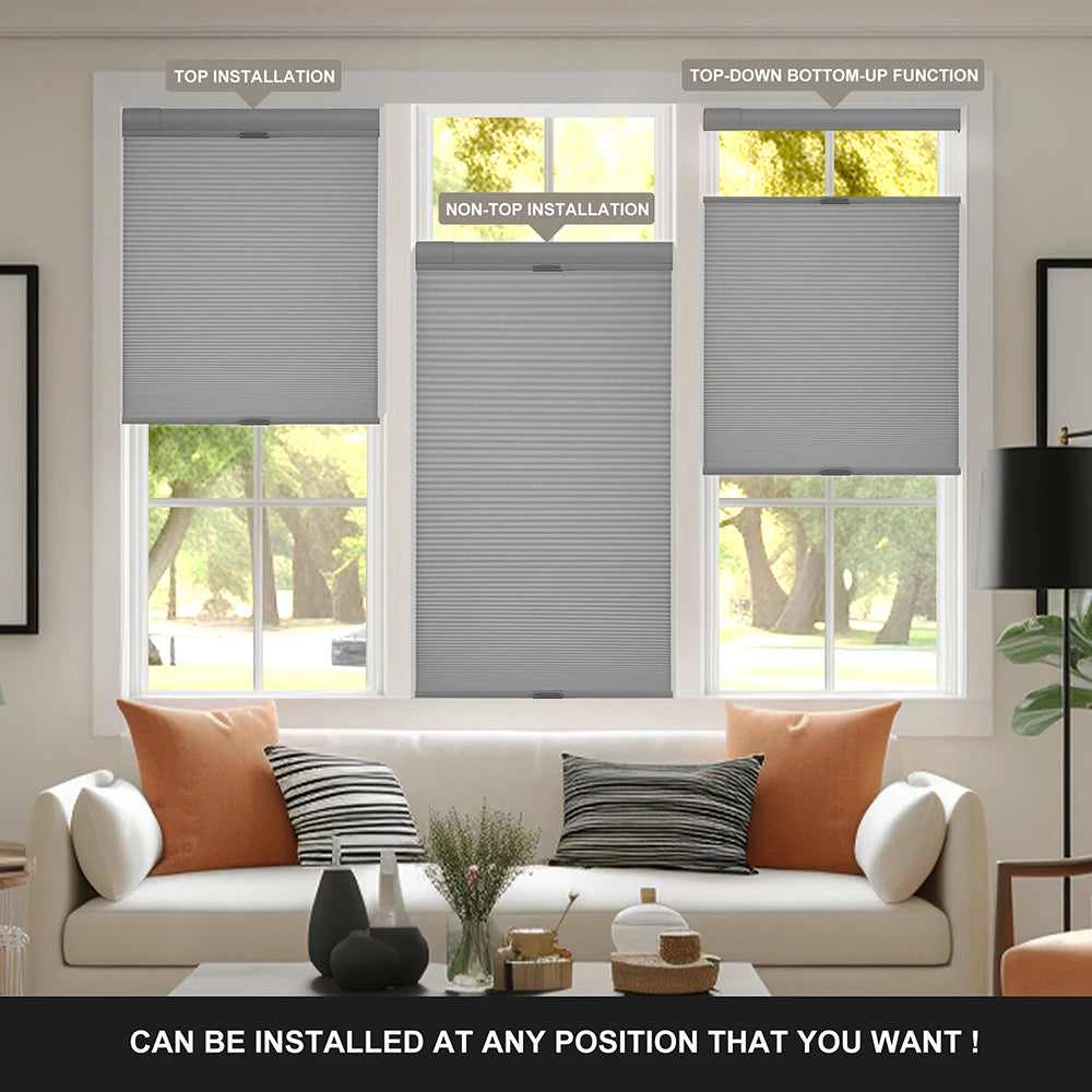 Cordless Blackout Cellular Blinds, Tool-Free Install, 72" Tall - image 5