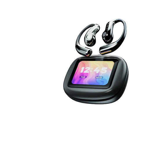 Open-Ear Wireless Earbuds LCD Full-color Touch Screen Digital Display IPX-4 Waterproof 20
