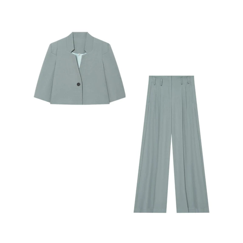 Summer Short-Sleeve Cropped Blazer with Stand Collar, XS–L - image 6