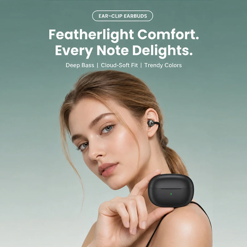 Open-Ear Clip-On Earphones with Touch Control, 20+ Hour Battery - image 2