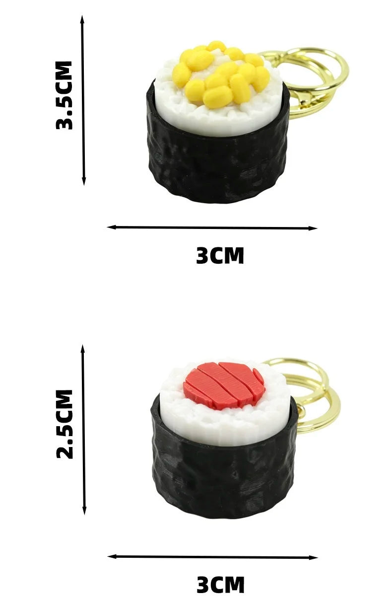 3D Printed Sushi Keychain with Clicky Design, PLA Bag Charm - image 6