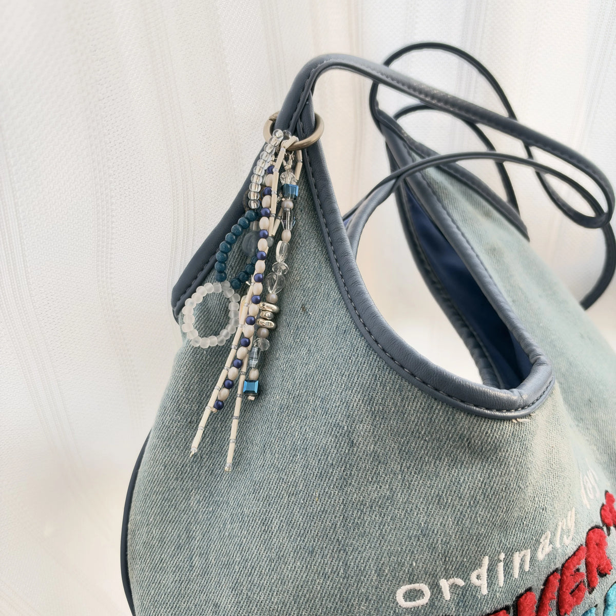 One-of-a-Kind Handmade Glass Bead Bag Charm and Key Chain - image 3