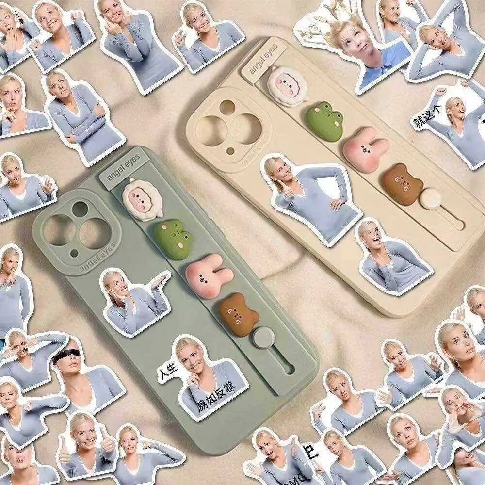 Blonde Meme Stickers for Laptops and Phone Cases, 56 Pcs - image 4