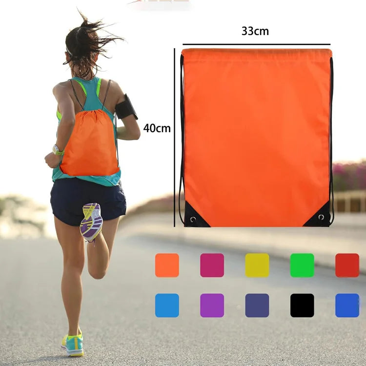 Professional 210D Polyester Portable Drawstring Backpack Small Order Sports Marathon