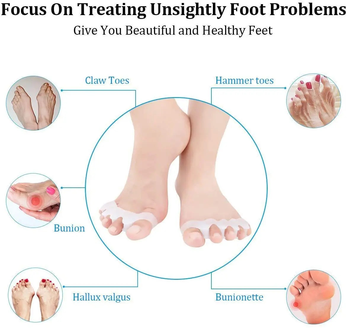 Soft Silicone Toe Spacers for Yoga and Relaxing, One Size - image 3