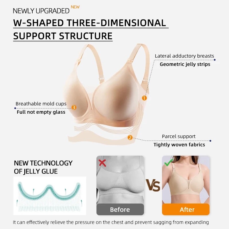 Seamless Maternity and Nursing Bra, Wire-Free V-Neck, S–3XL - image 3