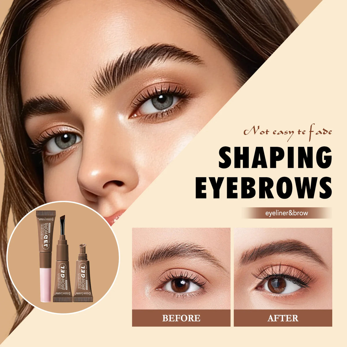 Liquid Eyebrow Tint and Brow Glue, 24-Hour Wear, 10 ml, 4 Shades - image 3