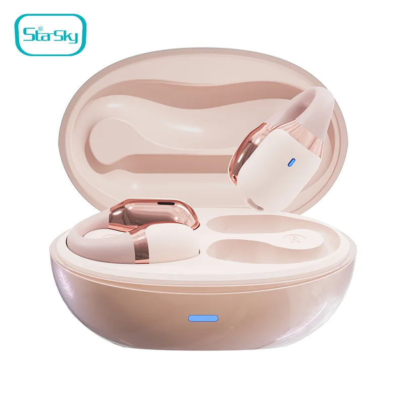 Open-Ear Clip Earbuds with 400mAh Charging Case, Bluetooth 5.4