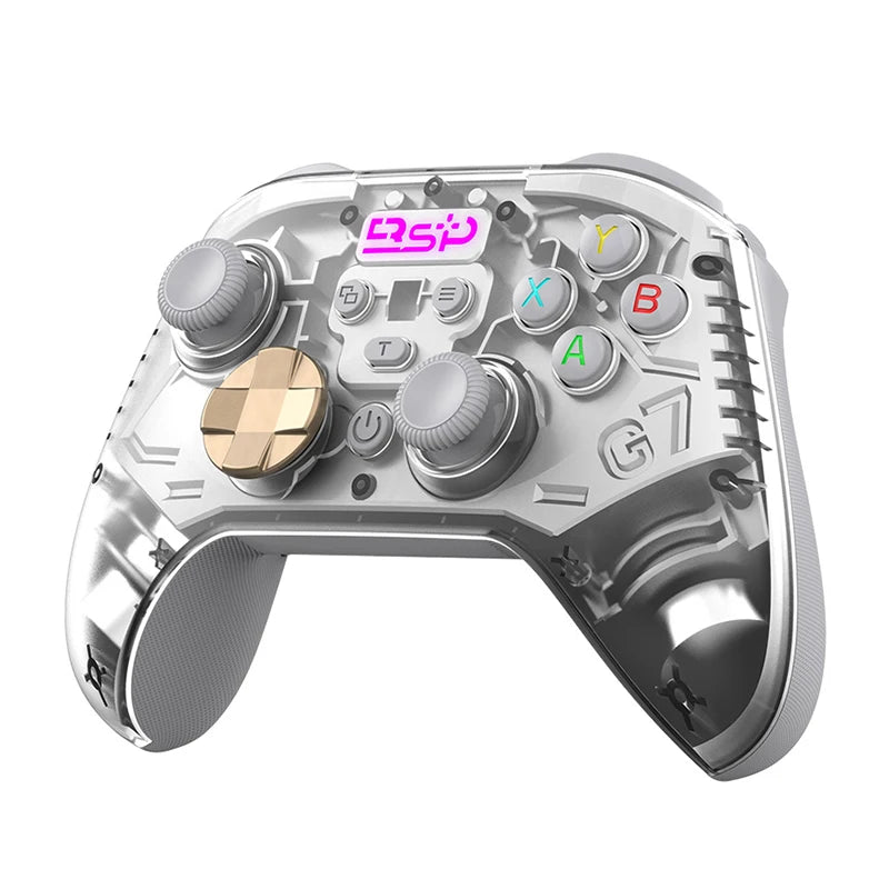 Transparent Bluetooth Gamepad with Hall Effect Sticks for PS4 and PC