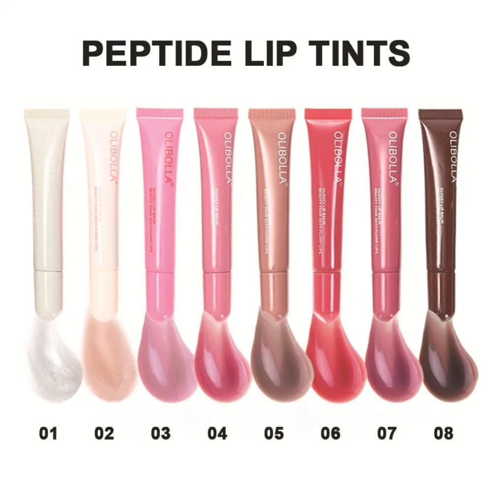 Peptide Lip Gloss with Lip Oil Shine, Long-Lasting, 8 Shades - image 5