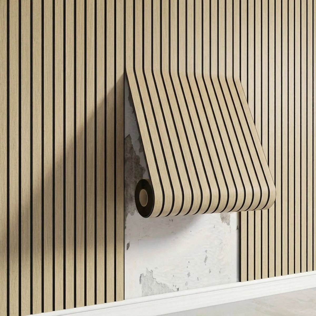 3D Wood Grain Grille Foam Wall Sticker, 40 x 300 cm, 3 mm Thick