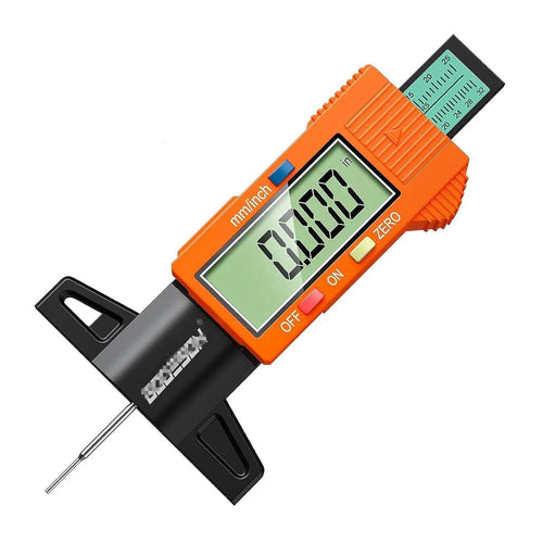 Orange Color Digital Tire Tread Depth Gauge in 1 Inch/25.4 Mm for All Vehicle Tires