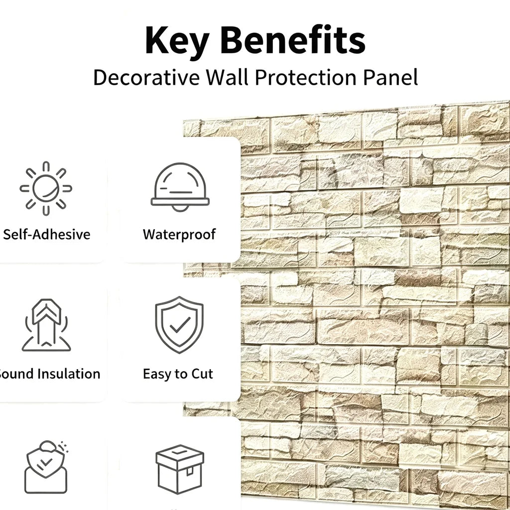 Light Grey 3D Geometric Foam Wall Sticker, 3 mm Thick, Waterproof - image 5