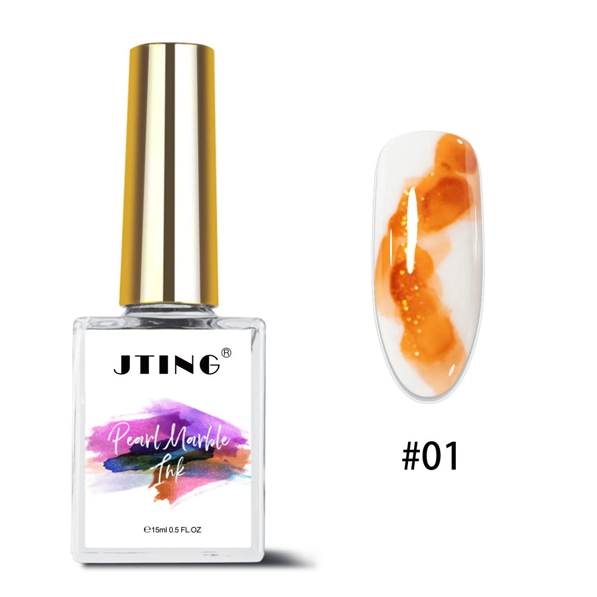 Pearlescent Marble Ink Blooming Gel Polish, 15 ml, 12 Colors