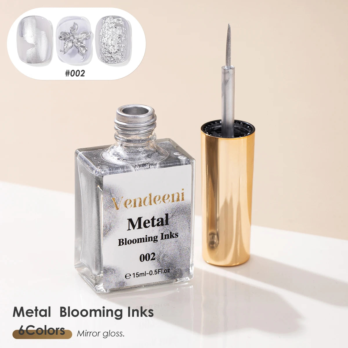 Metallic Blooming Liquid Gel with Metal Sheen, Soak-Off, 15 ml - image 8