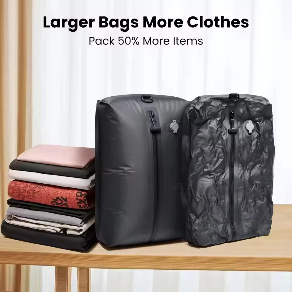 Folding Hanging Compression Sack for Camping and Travel, Black - image 5