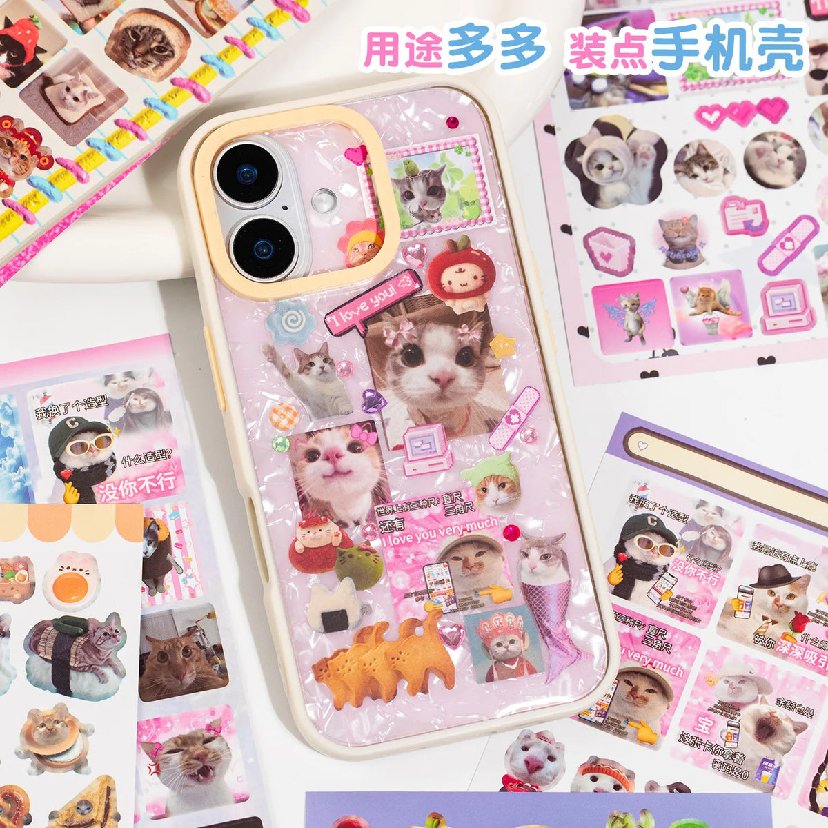 Funny Cat Emoticon Paper Stickers for Planners, 20-Pack - image 4