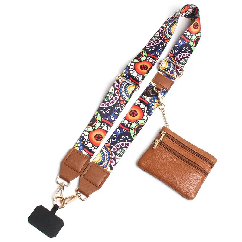 Phone Crossbody Strap Coin Purse Hand Detachable Phone Pad Wide Shoulder Strap Lanyard